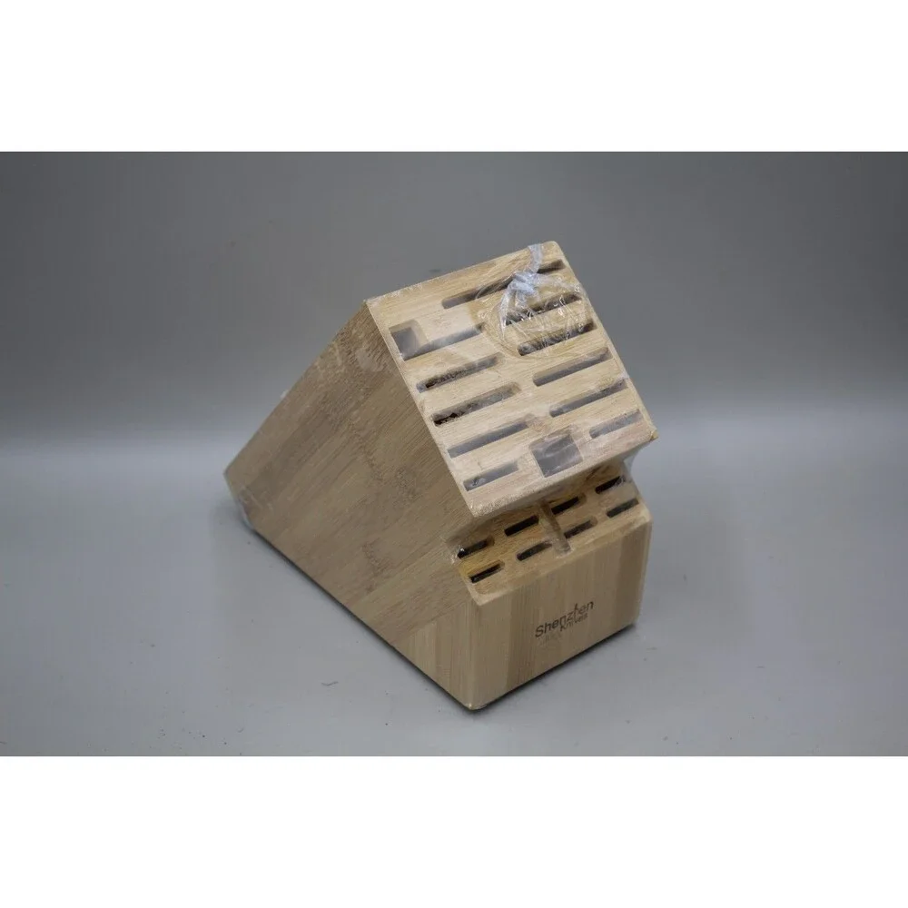 Shenzhen 20 Slot Large Solid Wood Bamboo Kitchen Knife Block No Knives 5.5 lbs!